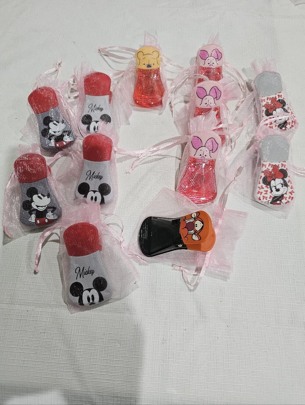 Disney Charactor Plastic Clip Holders  – Red, Pink, Black, Orange